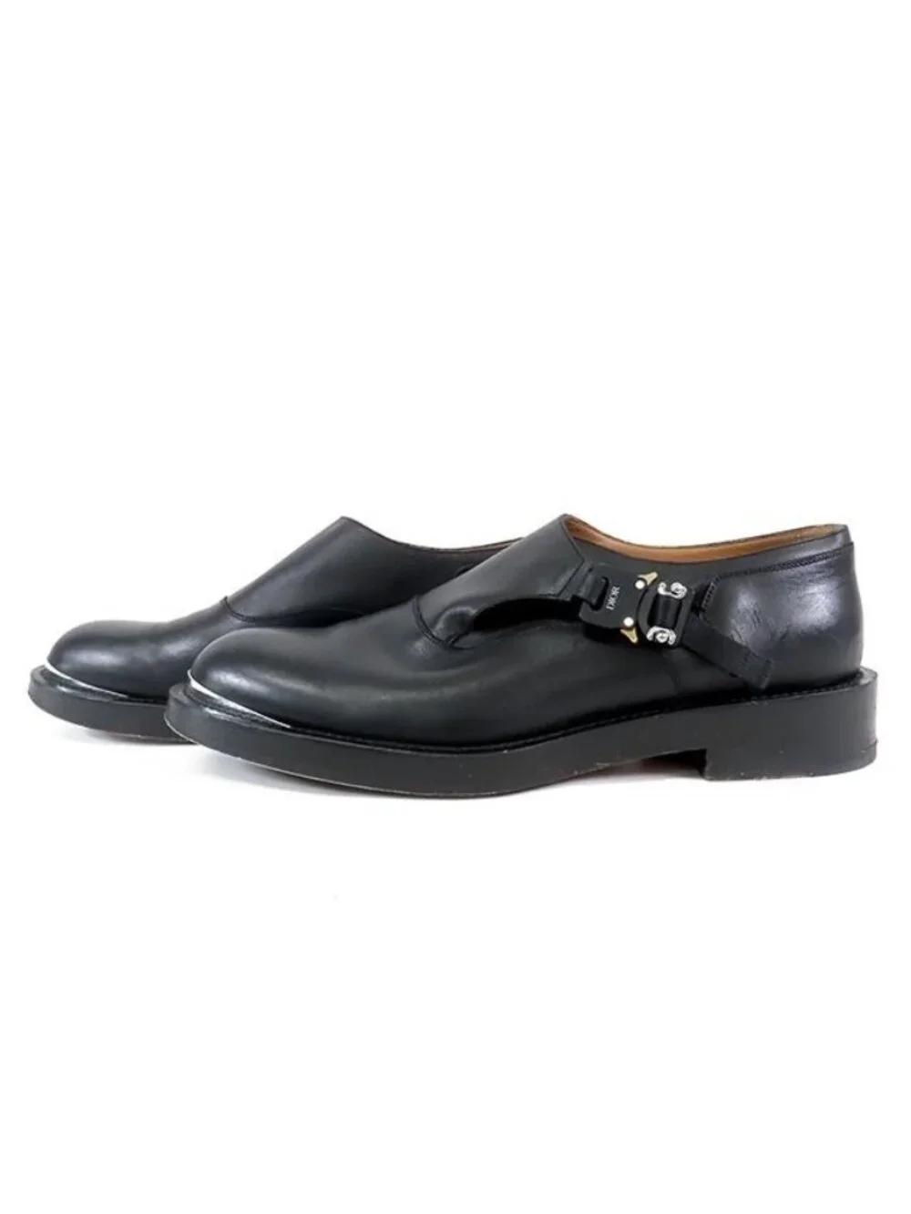 Dior Combat Monk Dress Shoes Black Leather Single Business
